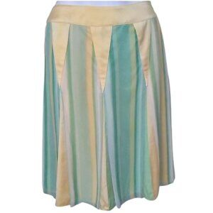 Kay Unger Panel Carwash Silk Green Yellow Skirt 4